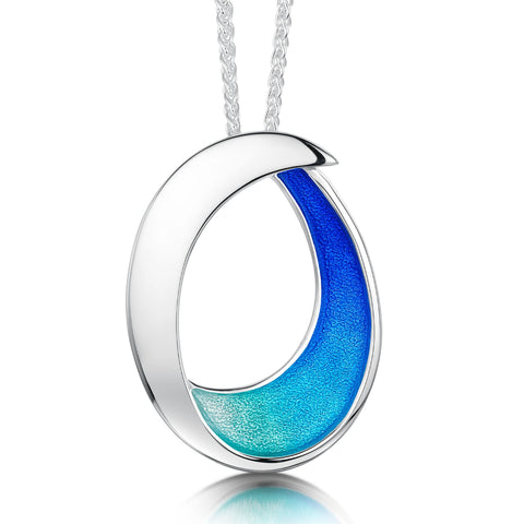 Sea & Surf Pendant Necklace in Ocean Hue Enamel by Sheila Fleet Jewellery