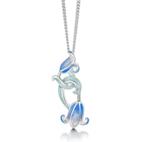 Bluebell Enamel Pendant Necklace in Sterling Silver by Sheila Fleet Jewellery