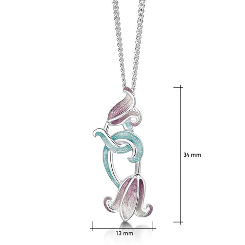 Bluebell Pendant Necklace in Pinkbell Enamel