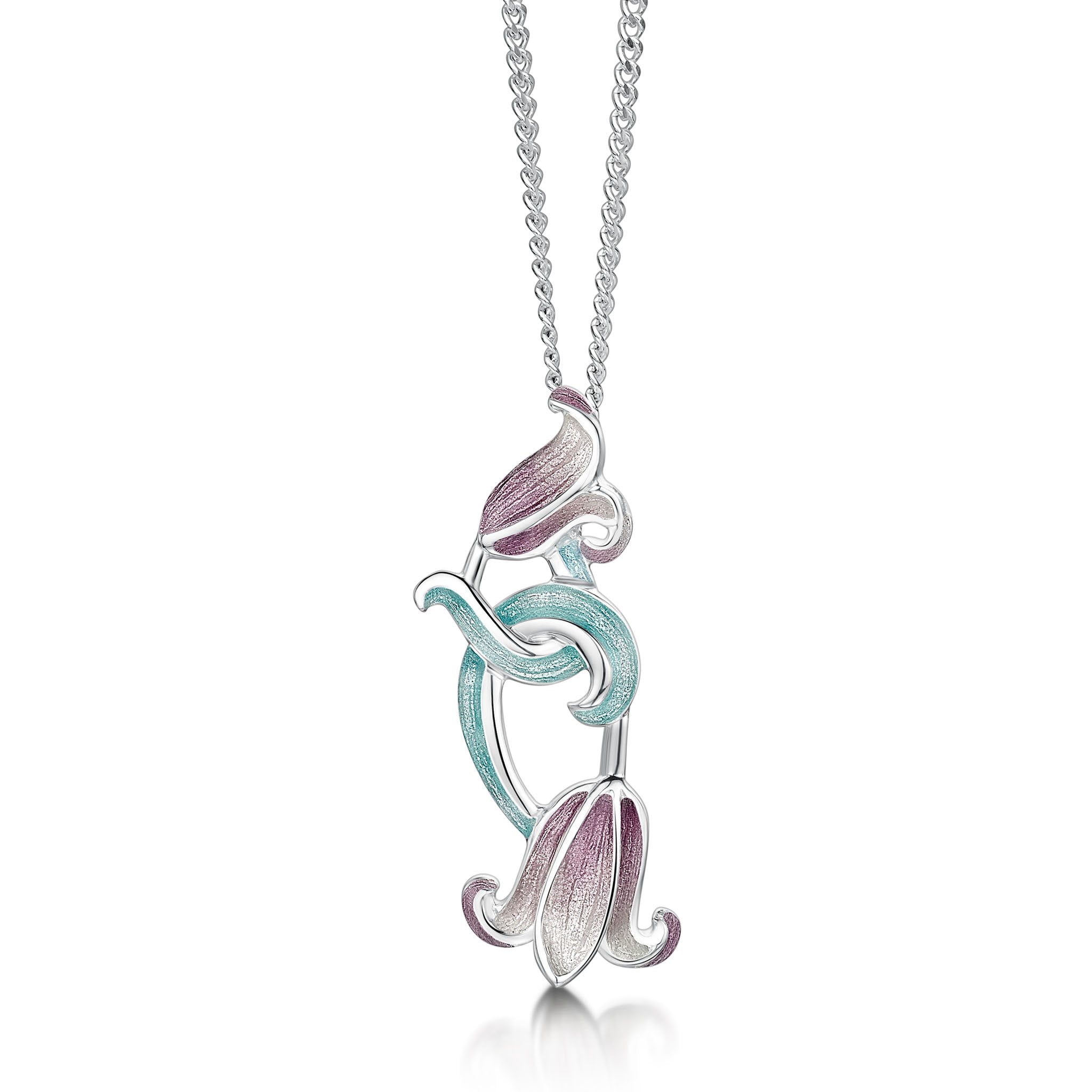 Bluebell Pendant Necklace in Pinkbell Enamel - Main Image