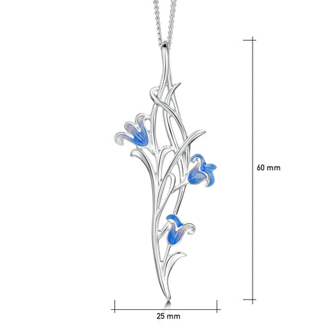 Bluebell 3-flower Pendant Necklace in Sterling Silver