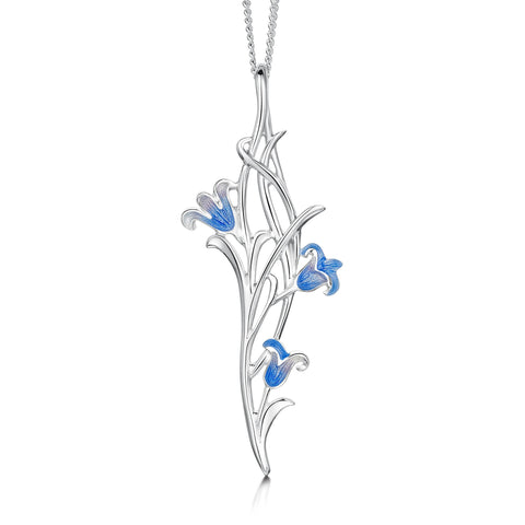 Bluebell 3-flower Pendant Necklace in Sterling Silver by Sheila Fleet Jewellery
