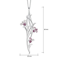 Bluebell 3-flower Pendant Necklace in Pinkbell Enamel