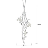 Bluebell 3-flower Pendant Necklace in Whitebell Enamel