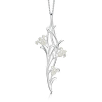Bluebell 3-flower Pendant Necklace in Whitebell Enamel by Sheila Fleet Jewellery