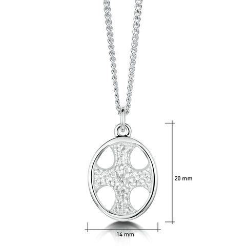 Cross of the Kirk Silver Pendant in Crystal Enamel by Sheila Fleet Jewellery