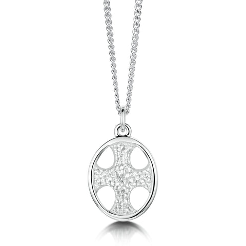 Cross of the Kirk Silver Pendant in Crystal Enamel by Sheila Fleet Jewellery