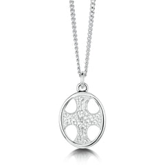 Cross of the Kirk Silver Pendant in Crystal Enamel by Sheila Fleet Jewellery