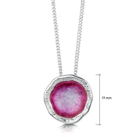 Lunar Bright Pendant Necklace in Hot Pink Enamel