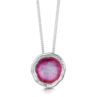 Lunar Bright Pendant Necklace in Hot Pink Enamel by Sheila Fleet Jewellery