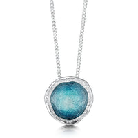 Lunar Sterling Silver Pendant Necklace in Lichen Enamel by Sheila Fleet Jewellery