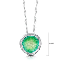 Lunar Bright Pendant Necklace in Spring Green Enamel