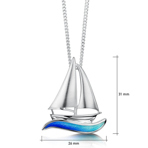Orkney Yole Pendant in Ocean Hue Enamel