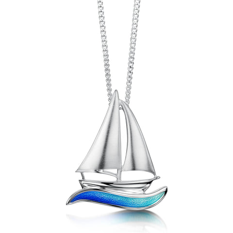 Orkney Yole Pendant in Ocean Hue Enamel by Sheila Fleet Jewellery