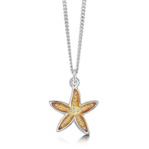 Starfish Pendant Necklace in Sterling Silver by Sheila Fleet Jewellery