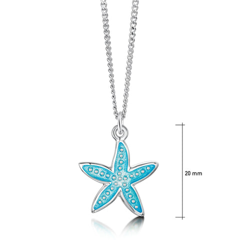 Starfish Pendant Necklace in Shallows Enamel by Sheila Fleet Jewellery