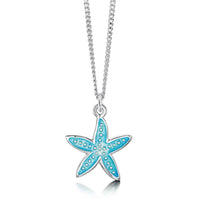 Starfish Pendant Necklace in Shallows Enamel by Sheila Fleet Jewellery