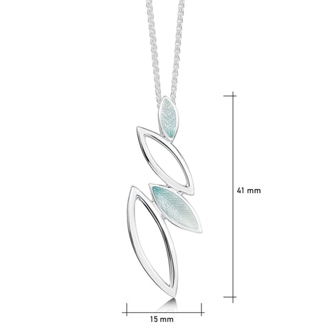 Seasons Silver Pendant Necklace in Winter Enamel by Sheila Fleet Jewellery