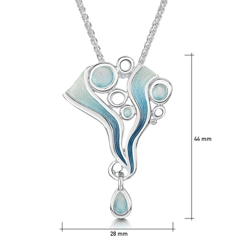 Arctic Stream Droplet Pendant in Arctic Blue Enamel