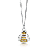 Great Yellow Bumblebee Enamel Pendant in Sterling Silver by Sheila Fleet Jewellery