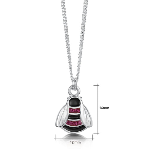 Bumblebee Hot Pink Pendant in Sterling Silver by Sheila Fleet Jewellery