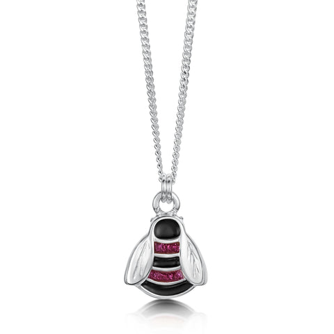Bumblebee Hot Pink Pendant in Sterling Silver by Sheila Fleet Jewellery