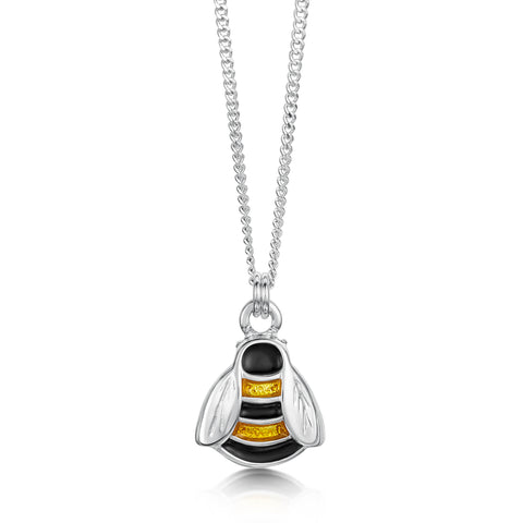 Bumblebee Enamel Pendant in Sterling Silver by Sheila Fleet Jewellery.