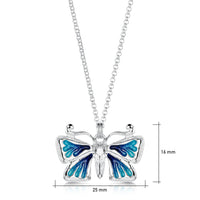 Common Blue Butterfly Small Enamel Pendant by Sheila Fleet Jewellery