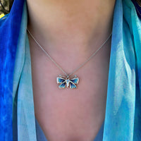 Common Blue Butterfly Small Enamel Pendant by Sheila Fleet Jewellery