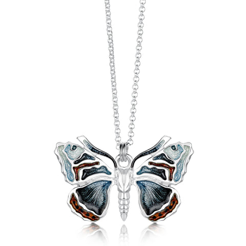 Red Admiral Butterfly Enamel Pendant by Sheila Fleet Jewellery