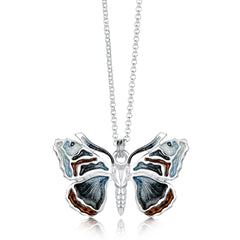 Red Admiral Butterfly Enamel Pendant by Sheila Fleet Jewellery