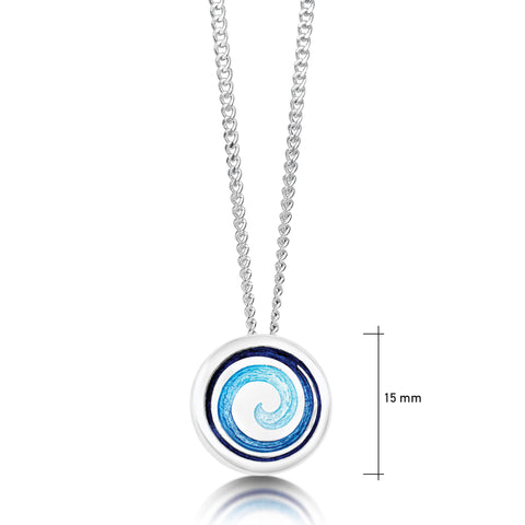 Surfbreaker Petite Pendant in Pentland Enamel by Sheila Fleet Jewellery