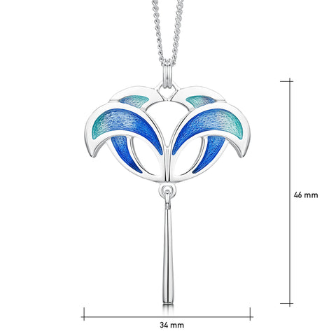 Summer Splash Enamel Pendant Necklace in Sterling Silver by Sheila Fleet Jewellery