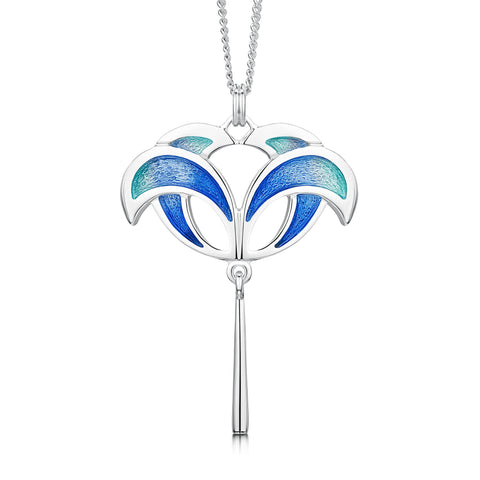 Summer Splash Enamel Pendant Necklace in Sterling Silver by Sheila Fleet Jewellery