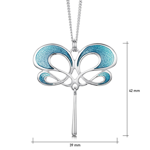 Storm Enamel Pendant Necklace in Sterling Silver by Sheila Fleet Jewellery