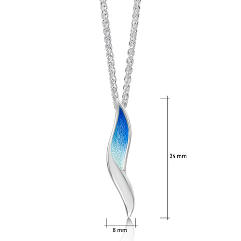 Flight Sterling Silver Dress Pendant in Sky Enamel