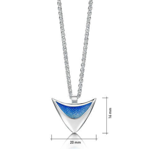 Wing Pendant in Sky Enamel by Sheila Fleet Jewellery