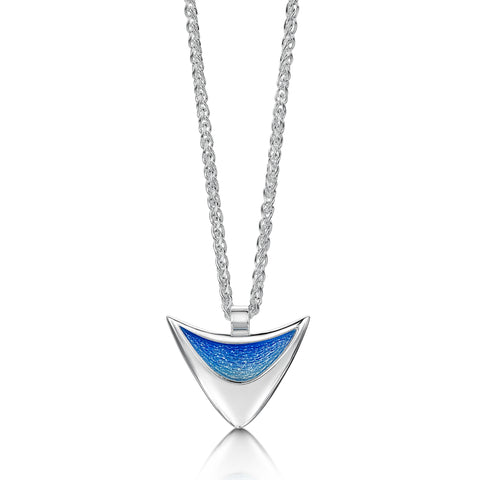 Wing Pendant in Sky Enamel by Sheila Fleet Jewellery