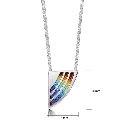 Rainbow Enamel Dress Pendant Necklace in Sterling Silver by Sheila Fleet Jewellery