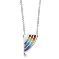 Rainbow Enamel Dress Pendant Necklace in Sterling Silver by Sheila Fleet Jewellery