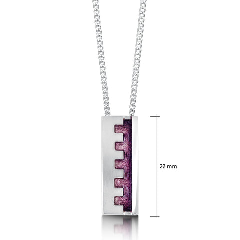 Castle Dress Pendant Necklace in Amethyst Enamel