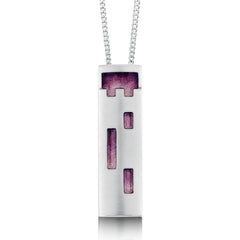 Castle Tower Dress Pendant in Amethyst Enamel