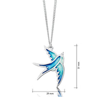 Swallows Dress Pendant in Summer Blue Enamel by Sheila Fleet Jewellery