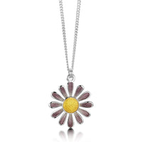 Coloured Daisies Small Pendant in Champagne Enamel by Sheila Fleet Jewellery