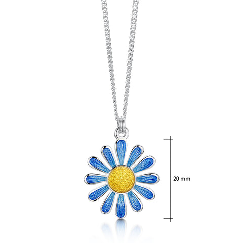 Coloured Daisies Small Pendant in Glacier Enamel by Sheila Fleet Jewellery