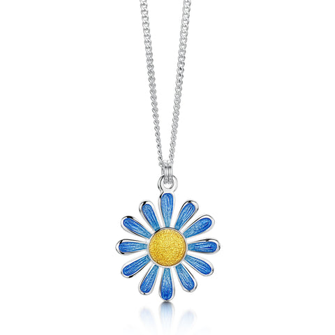 Coloured Daisies Small Pendant in Glacier Enamel by Sheila Fleet Jewellery