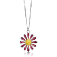 Coloured Daisies Small Pendant in Hot Pink Enamel by Sheila Fleet Jewellery