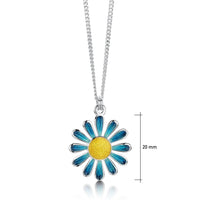Coloured Daisies Small Pendant in Peacock Enamel by Sheila Fleet Jewellery