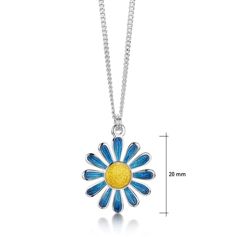 Coloured Daisies Small Pendant in Pentland Enamel by Sheila Fleet Jewellery