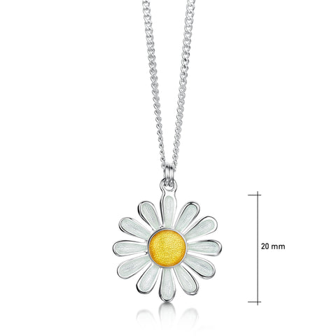 Daisies at Dawn Small Enamel Pendant in Sterling Silver by Sheila Fleet Jewellery